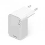 Rýchlonabíjačka, GaN, 1x USB-C, skladací mini nabíjač, PD, 30 W, biela