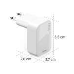 Rýchlonabíjačka, GaN, 1x USB-C, skladací mini nabíjač, PD, 30 W, biela