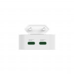Rýchlonabíjačka, GaN, 2x USB-C, skladací mini nabíjač, PD, 40 W, biela