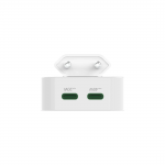 Rýchlonabíjačka, GaN, 2x USB-C, skladací mini nabíjač, PD, 40 W, biela