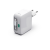 Rýchlonabíjačka, GaN, 2x USB-C, vysúvateľný nabíjací kábel, PD, 30 W, biela