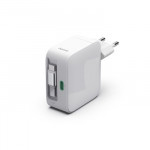 Rýchlonabíjačka, GaN, 2x USB-C, vysúvateľný nabíjací kábel, PD, 30 W, biela