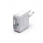 Rýchlonabíjačka, GaN, 2x USB-C, vysúvateľný nabíjací kábel, PD, 30 W, biela