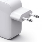 Rýchlonabíjačka, GaN, 2x USB-C, vysúvateľný nabíjací kábel, PD, 30 W, biela