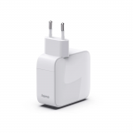 Rýchlonabíjačka, GaN, 2x USB-C, vysúvateľný nabíjací kábel, PD, 30 W, biela Rýchlonabíjačka, GaN, 2x USB-C, vysúvateľný nabíjací kábel, PD, 30 W, biela