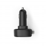 Rýchlonabíjačka do auta, 2x USB‑C, vysúvací kábel, PD, 30 W, čierna Rýchlonabíjačka do auta, 2x USB‑C, vysúvací kábel, PD, 30 W, čierna