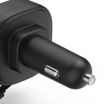 Rýchlonabíjačka do auta, 2x USB‑C, vysúvací kábel, PD, 30 W, čierna Rýchlonabíjačka do auta, 2x USB‑C, vysúvací kábel, PD, 30 W, čierna