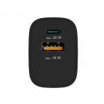 Rýchla USB nabíjačka USB-C, USB-A, PD/QC 30 W, čierna Rýchla USB nabíjačka USB-C, USB-A, PD/QC 30 W, čierna