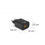 Rýchla USB nabíjačka USB-C, USB-A, PD/QC 30 W, čierna Rýchla USB nabíjačka USB-C, USB-A, PD/QC 30 W, čierna