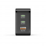 Rýchla USB nabíjačka 2x USB-C, USB-A, PD/QC 65 W, čierna Rýchla USB nabíjačka 2x USB-C, USB-A, PD/QC 65 W, čierna