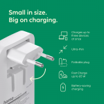 Rýchlonabíjačka, 2x USB-C, 1x USB-A, plochá mini nabíjačka, PD, 65 W, WS Rýchlonabíjačka, 2x USB-C, 1x USB-A, plochá mini nabíjačka, PD, 65 W, WS