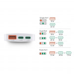 Rýchlonabíjačka, 2x USB-C, 1x USB-A, plochá mini nabíjačka, PD, 65 W, WS