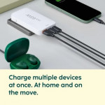 Rýchlonabíjačka, 2x USB-C, 1x USB-A, plochá mini nabíjačka, PD, 65 W, WS