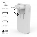 Rýchlonabíjačka, 2x USB-C, 1x USB-A, plochá mini nabíjačka, PD, 65 W, WS
