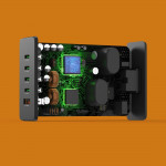 USB nabíjačka GaN, 5 portov, 4x USB‑C + USB‑A, PD, 240 W