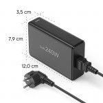 USB nabíjačka GaN, 5 portov, 4x USB‑C + USB‑A, PD, 240 W