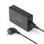 USB nabíjačka GaN, 5 portov, 4x USB‑C + USB‑A, PD, 240 W