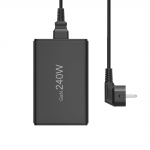USB nabíjačka GaN, 5 portov, 4x USB‑C + USB‑A, PD, 240 W