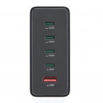 USB nabíjačka GaN, 5 portov, 4x USB‑C + USB‑A, PD, 240 W