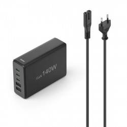 USB nabíjačka GaN, 5 portov, 3x USB‑C + 2x USB‑A, PD, 140 W
