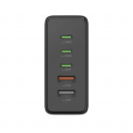USB nabíjačka GaN, 5 portov, 3x USB‑C + 2x USB‑A, PD, 140 W
