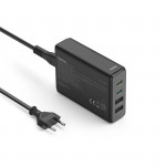 USB nabíjačka GaN, 4 porty, 2x USB‑C + 2x USB‑A, PD, 65 W