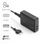 USB nabíjačka GaN, 4 porty, 2x USB‑C + 2x USB‑A, PD, 65 W USB nabíjačka GaN, 4 porty, 2x USB‑C + 2x USB‑A, PD, 65 W