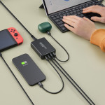 USB nabíjačka GaN, 4 porty, 2x USB‑C + 2x USB‑A, PD, 65 W USB nabíjačka GaN, 4 porty, 2x USB‑C + 2x USB‑A, PD, 65 W
