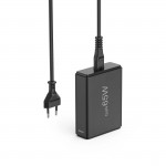 USB nabíjačka GaN, 4 porty, 2x USB‑C + 2x USB‑A, PD, 65 W