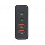 USB nabíjačka GaN, 4 porty, 2x USB‑C + 2x USB‑A, PD, 65 W