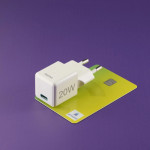 Rýchlonabíjačka, USB-C, supermini nabíjačka, PD, 20 W, biela