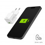 Rýchlonabíjačka, USB-C, supermini nabíjačka, PD, 20 W, biela Rýchlonabíjačka, USB-C, supermini nabíjačka, PD, 20 W, biela