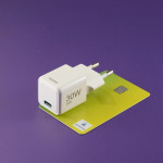 Rýchlonabíjačka, GaN, USB-C, super mini nabíjačka, PD, 30 W, biela