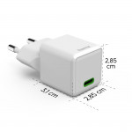 Rýchlonabíjačka, GaN, USB-C, super mini nabíjačka, PD, 30 W, biela Rýchlonabíjačka, GaN, USB-C, super mini nabíjačka, PD, 30 W, biela