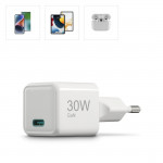 Rýchlonabíjačka, GaN, USB-C, super mini nabíjačka, PD, 30 W, biela Rýchlonabíjačka, GaN, USB-C, super mini nabíjačka, PD, 30 W, biela