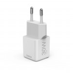 Rýchlonabíjačka, GaN, USB-C, super mini nabíjačka, PD, 30 W, biela