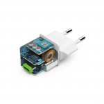 Rýchlonabíjačka, GaN, USB-C, super mini nabíjačka, PD, 30 W, biela