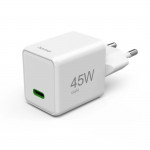 Rýchlonabíjačka, GaN, USB-C, super mini nabíjačka, PD, 45 W, biela