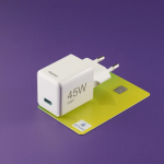 Rýchlonabíjačka, GaN, USB-C, super mini nabíjačka, PD, 45 W, biela Rýchlonabíjačka, GaN, USB-C, super mini nabíjačka, PD, 45 W, biela