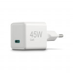 Rýchlonabíjačka, GaN, USB-C, super mini nabíjačka, PD, 45 W, biela