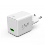 Rýchlonabíjačka, GaN, USB-C, super mini nabíjačka, PD, 45 W, biela Rýchlonabíjačka, GaN, USB-C, super mini nabíjačka, PD, 45 W, biela