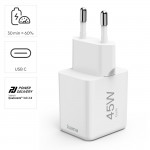 Rýchlonabíjačka, GaN, USB-C, super mini nabíjačka, PD, 45 W, biela Rýchlonabíjačka, GaN, USB-C, super mini nabíjačka, PD, 45 W, biela