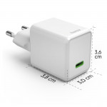 Rýchlonabíjačka, GaN, USB-C, super mini nabíjačka, PD, 45 W, biela Rýchlonabíjačka, GaN, USB-C, super mini nabíjačka, PD, 45 W, biela
