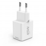 Rýchlonabíjačka, GaN, USB-C, super mini nabíjačka, PD, 45 W, biela