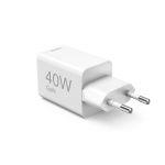 Rýchlonabíjačka, GaN, 2x USB-C, super mini nabíjačka, PD, 40 W, biela Rýchlonabíjačka, GaN, 2x USB-C, super mini nabíjačka, PD, 40 W, biela