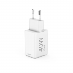 Rýchlonabíjačka, GaN, 2x USB-C, super mini nabíjačka, PD, 40 W, biela Rýchlonabíjačka, GaN, 2x USB-C, super mini nabíjačka, PD, 40 W, biela