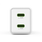 Rýchlonabíjačka, GaN, 2x USB-C, super mini nabíjačka, PD, 40 W, biela Rýchlonabíjačka, GaN, 2x USB-C, super mini nabíjačka, PD, 40 W, biela
