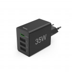 Rýchla USB nabíjačka 1x USB-C + 3x USB-A, PD/QC, 35 W