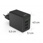 Rýchla USB nabíjačka 1x USB-C + 3x USB-A, PD/QC, 35 W