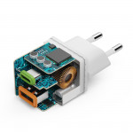 Rýchla USB nabíjačka USB-C + USB-A, PD/QC, 20 W